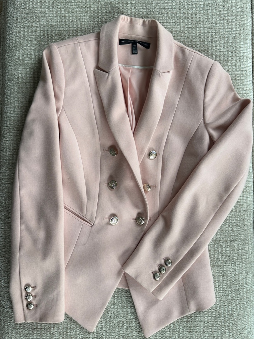 WHBM Blush Pink Double-Breasted Blazer